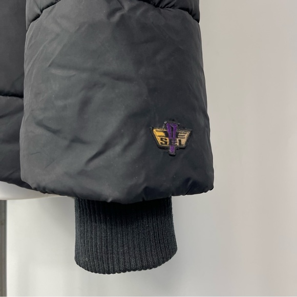 Diesel Woman’s Puffer Jacket Black High Low Hooded Insulated Winter Coat M - Picture 11 of 16